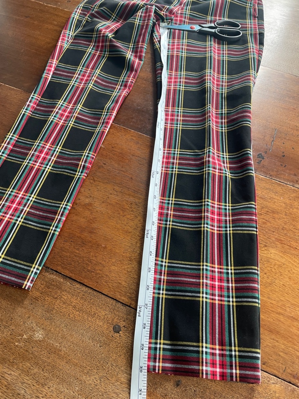 J. Crew Skinny Plaid Pants in Black, Red and Yellow Tartan - Picture 6 of 10
